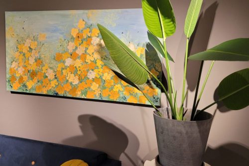 Art en lef schilderij bloemen